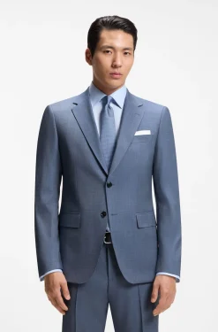 Slim-Fit Zweiteiler aus gemusterter Stretch-Wolle
