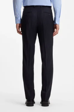 Slim-Fit Zweiteiler aus gestreifter Stretch-Wolle