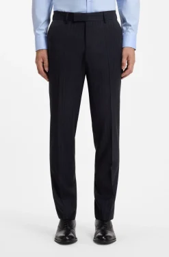 Slim-Fit Zweiteiler aus gestreifter Stretch-Wolle