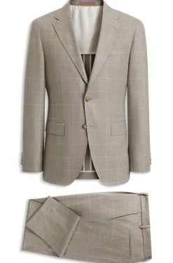 Slim-Fit Zweiteiler aus karierter italienischer Wolle