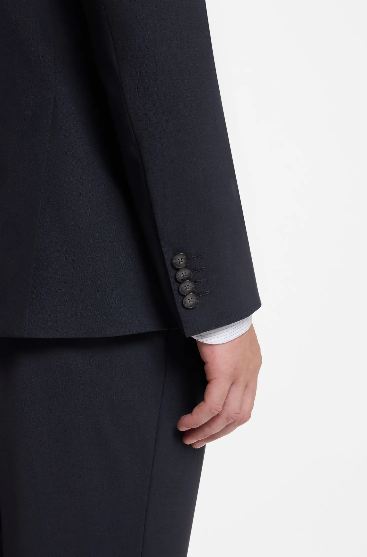 Slim-Fit Zweiteiler aus Stretch-Wolle