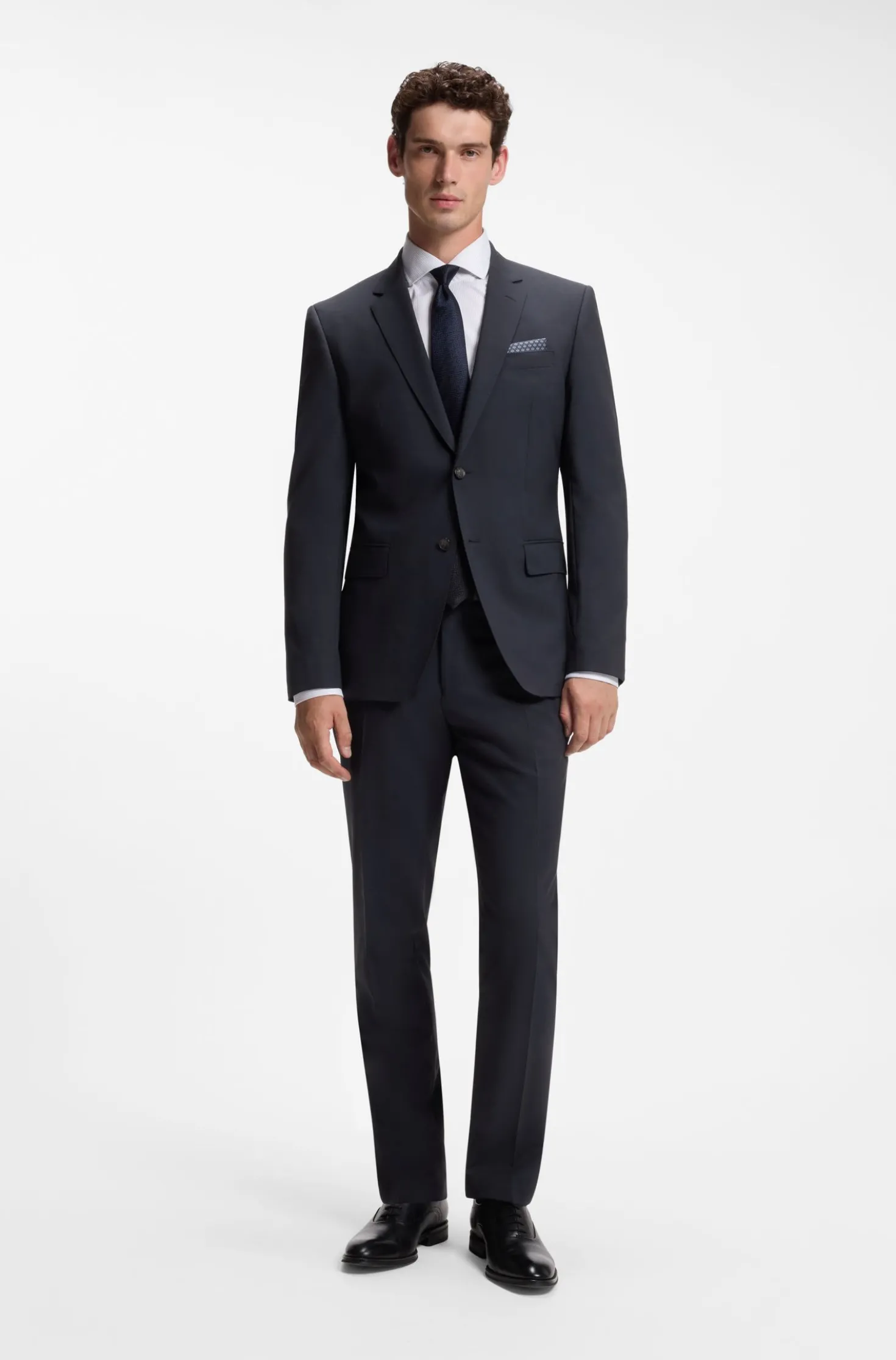 Slim-Fit Zweiteiler aus Stretch-Wolle