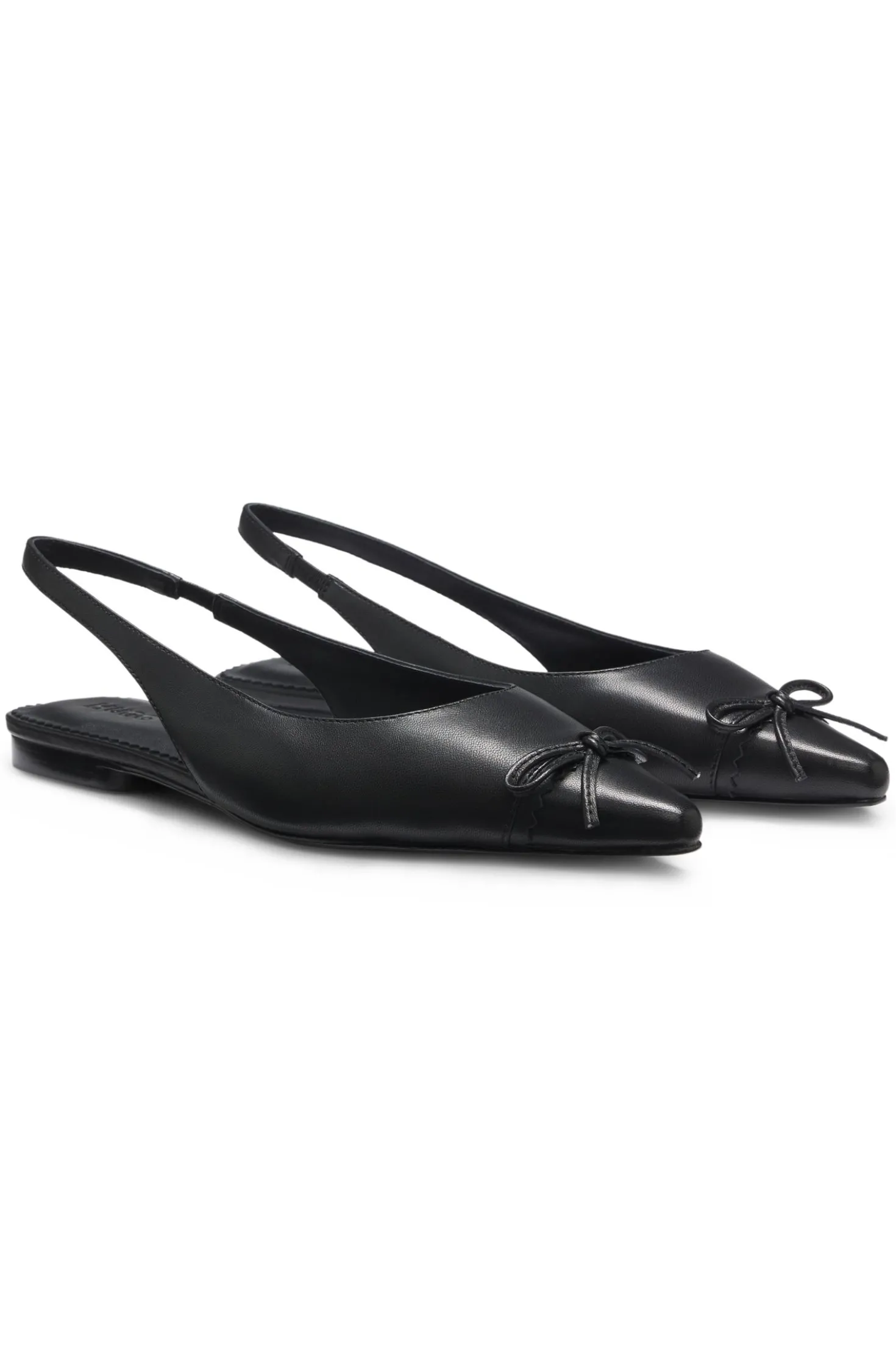 Slingbacks aus Nappaleder mit Schleife