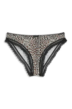 Slip aus elastischer Mikrofaser mit mittlerer Bundhöhe und Spitzenbesatz