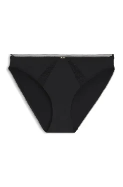 Slip aus Mikrofaser mit Einsätzen aus Spitze
