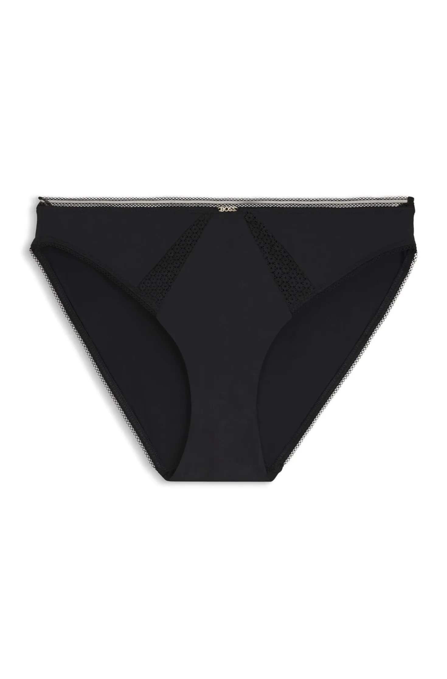 Slip aus Mikrofaser mit Einsätzen aus Spitze