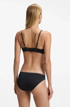 Slip aus Mikrofaser mit Einsätzen aus Spitze