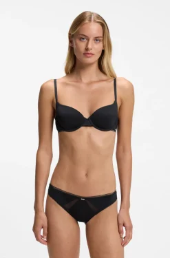 Slip aus Mikrofaser mit Einsätzen aus Spitze