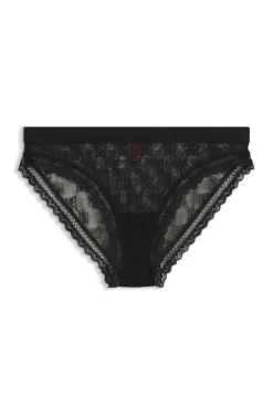 Slip aus Spitze mit Logo-Bund