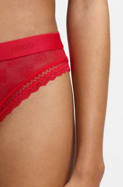 Slip aus Spitze mit Logo-Bund