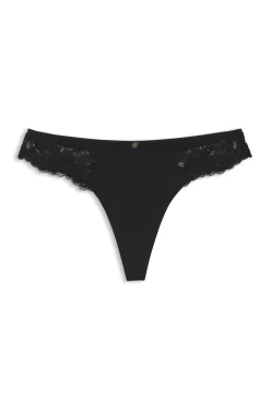 Slip aus Spitze mit plissiertem Mesh und goldenem Anhänger
