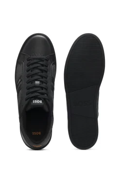 Sneakers aus Kunstleder mit Details in Denim-Optik