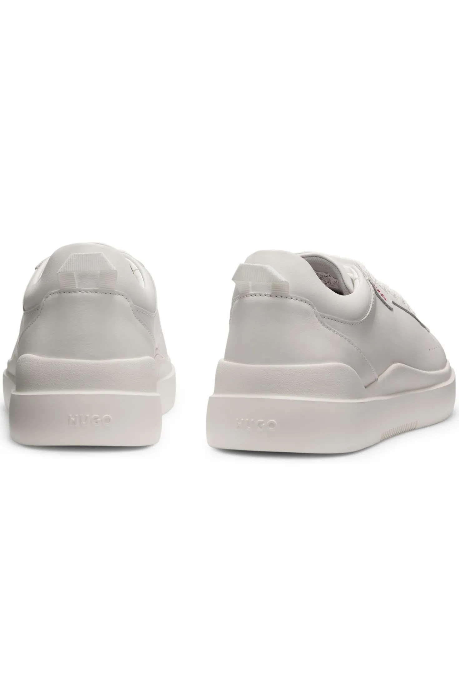 Sneakers aus Leder mit Cupsohle und roten Logo-Details