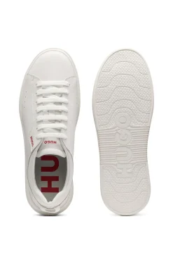 Sneakers aus Leder mit Cupsohle und roten Logo-Details