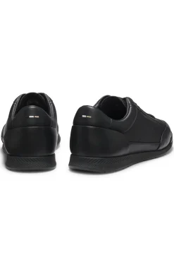 Sneakers aus Leder mit Folien-Logo