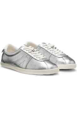 Sneakers aus Leder mit Metallic-Effekt