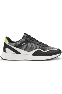 Sneakers aus Mesh mit gerippter Sohle