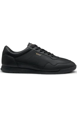 Sneakers aus Nappaleder mit goldfarbenem Branding