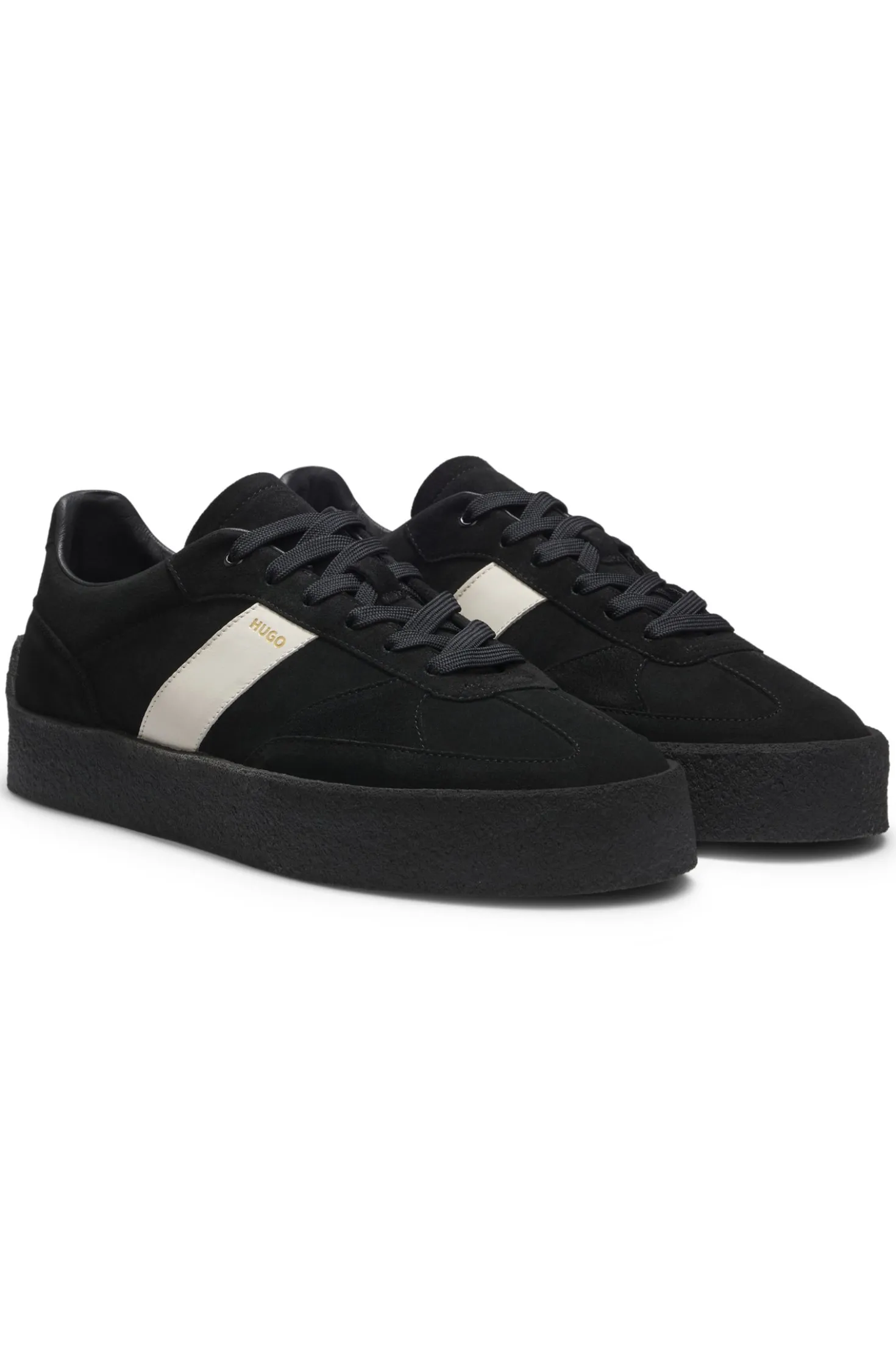 Sneakers aus Veloursleder mit Seitenstreifen