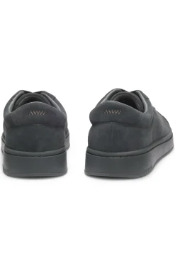Sneakers aus Veloursleder mit goldfarbenem Folien-Logo