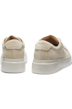 Sneakers aus Veloursleder mit verdecktem Keilabsatz