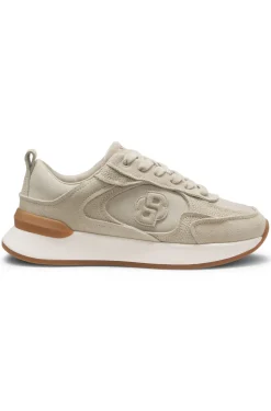 Sneakers aus Veloursleder mit Double-B-Monogramm
