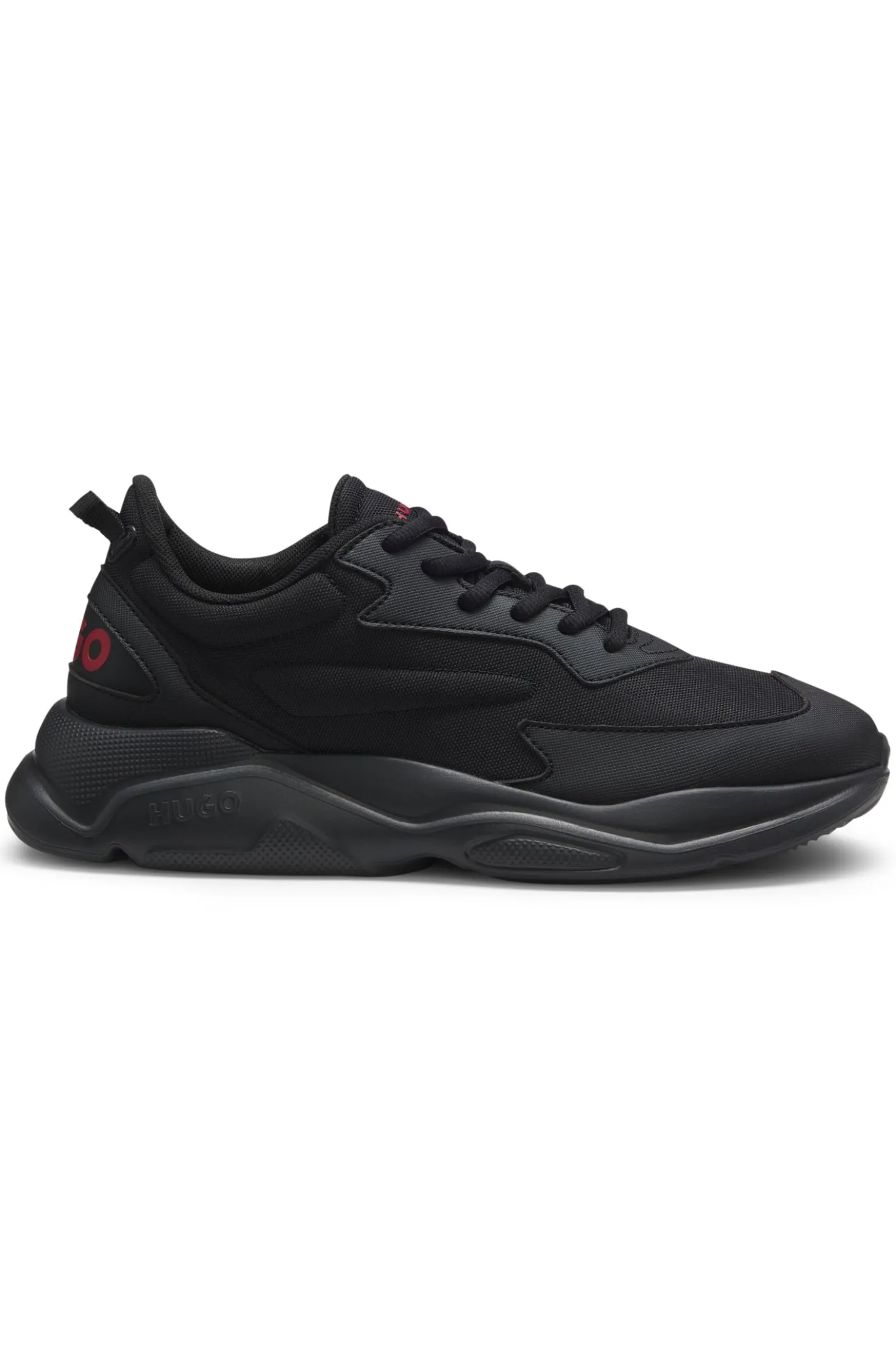 Sneakers in Canvas-Optik mit Logo an der Ferse
