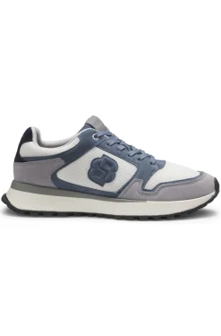 Sneakers mit Veloursleder-Details und Double-B-Monogramm