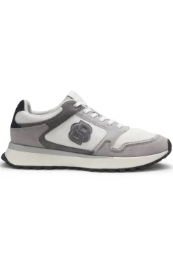 Sneakers mit Veloursleder-Details und Double-B-Monogramm