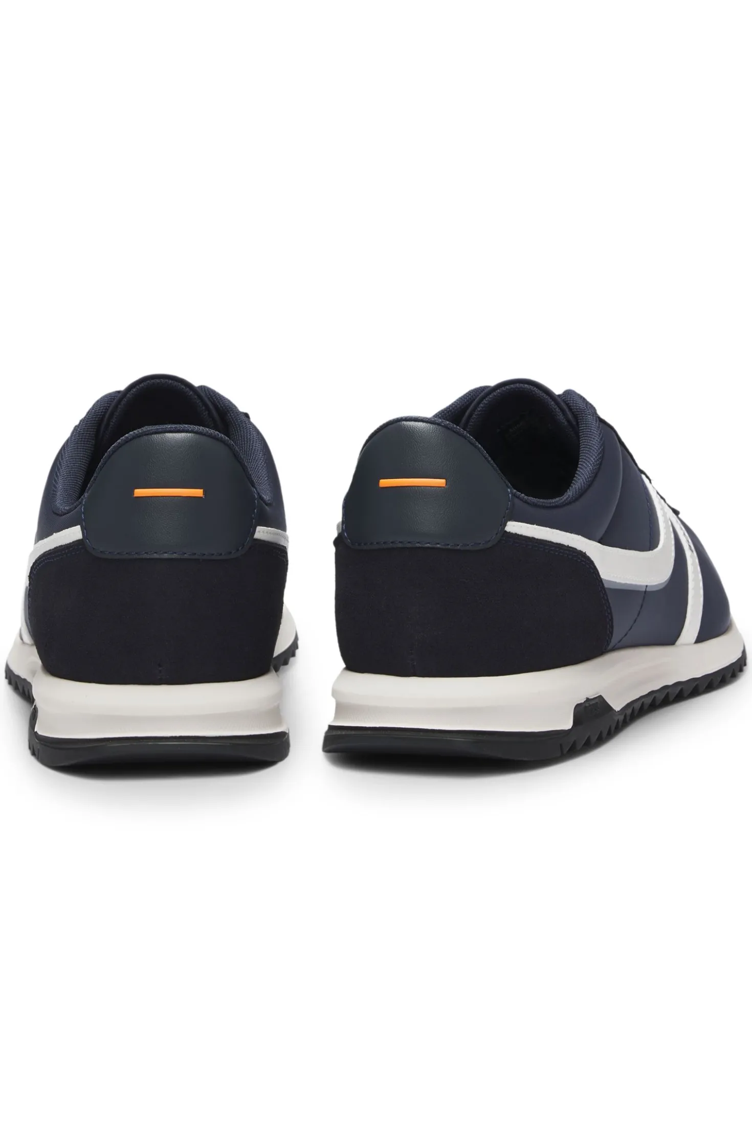 Sneakers mit Veloursleder-Imitat-Details und Logo