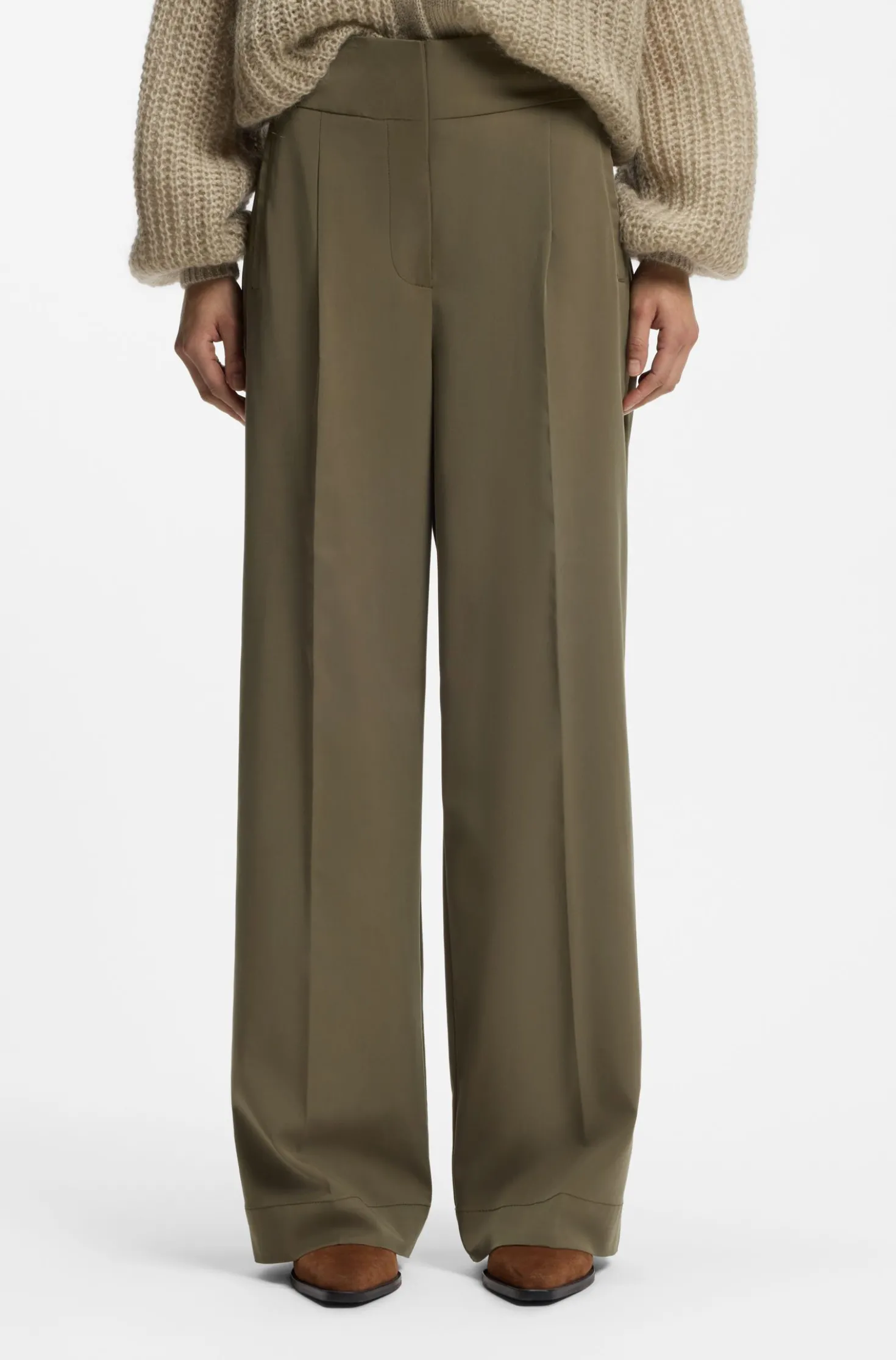 Straight-Fit Hose mit Bundfalten