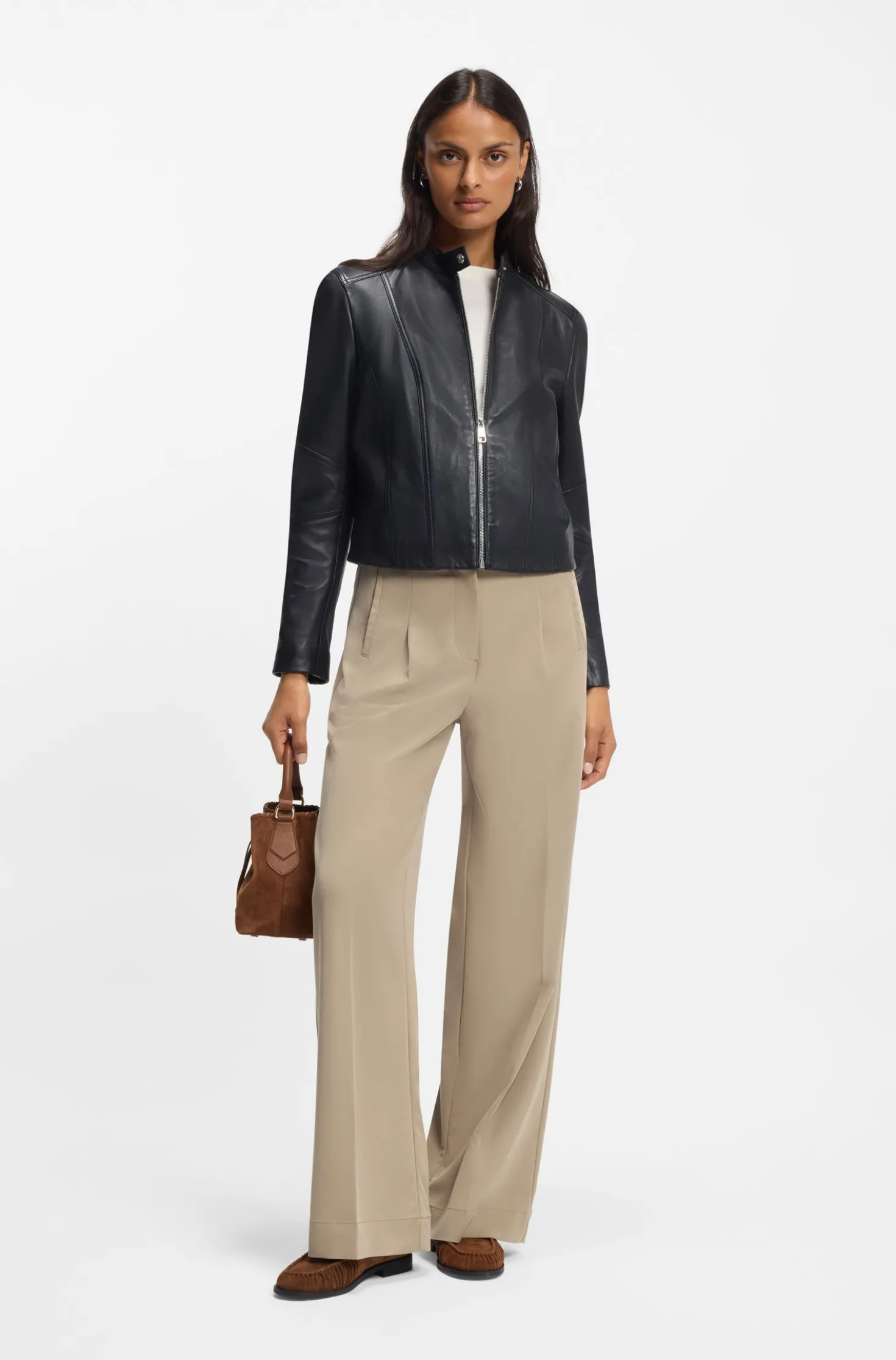 Straight-Fit Hose mit Bundfalten