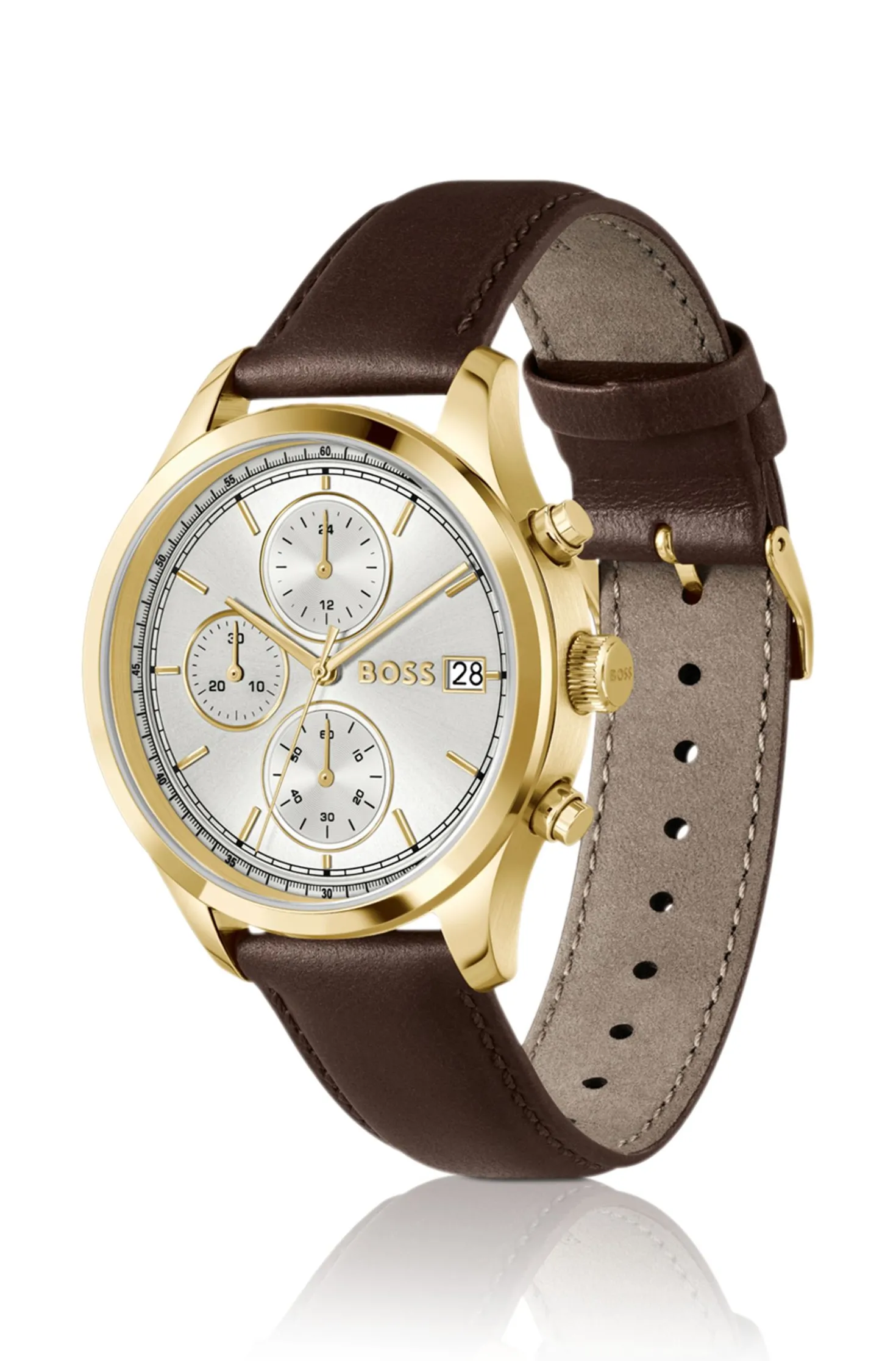 Stratus Chronograph mit braunem Lederarmband