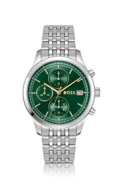 Stratus Chronograph mit grünem Zifferblatt und Gliederarmband