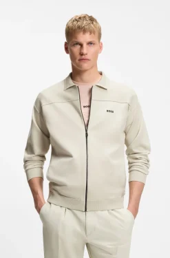 Strickjacke mit Reißverschluss und Grafikstruktur