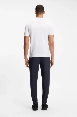 Strick-Poloshirt aus Baumwoll-Mix mit Bodymapping-Struktur