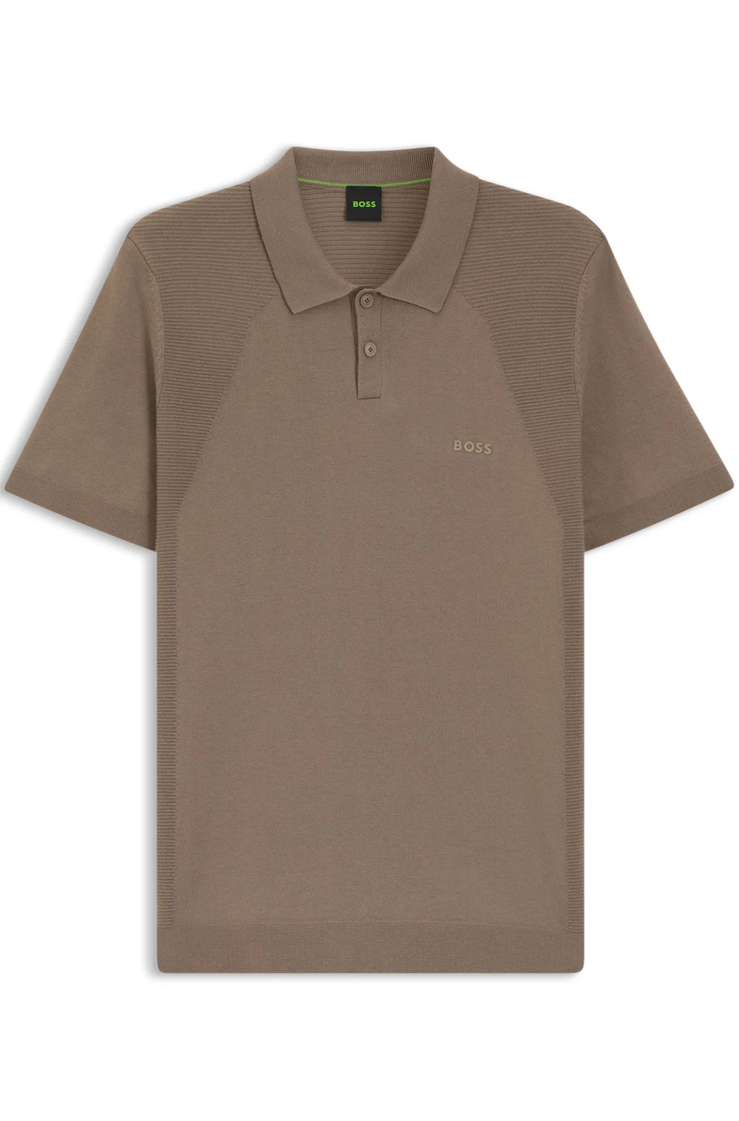 Strick-Poloshirt aus Baumwoll-Mix mit Bodymapping-Struktur