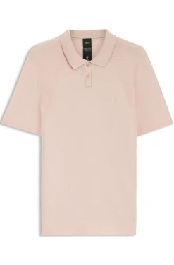 Strick-Poloshirt aus Baumwoll-Mix mit Bodymapping-Struktur