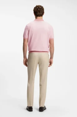 Strick-Poloshirt aus Baumwoll-Mix mit Querstreifen