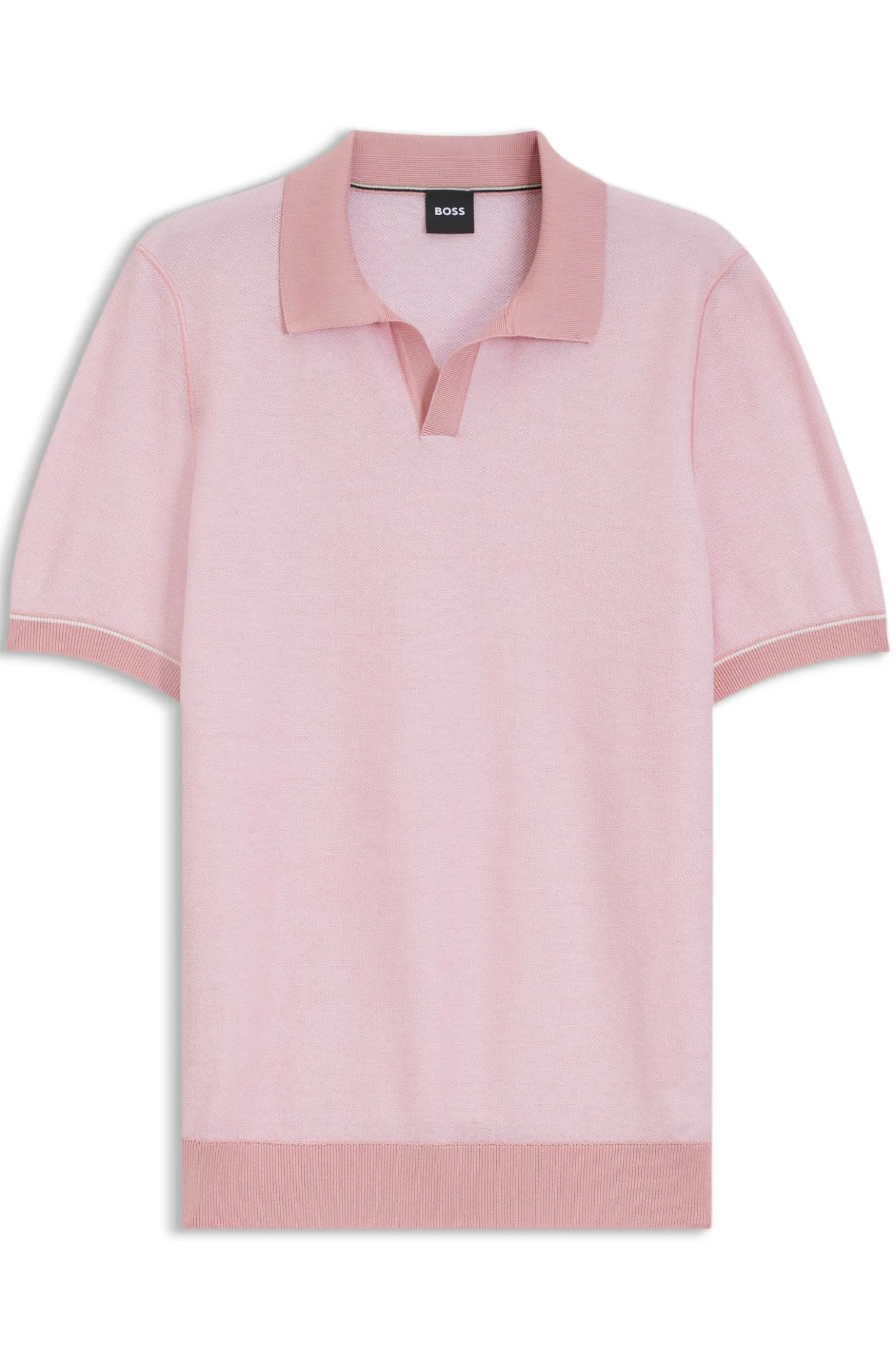 Strick-Poloshirt aus Baumwoll-Mix mit Querstreifen