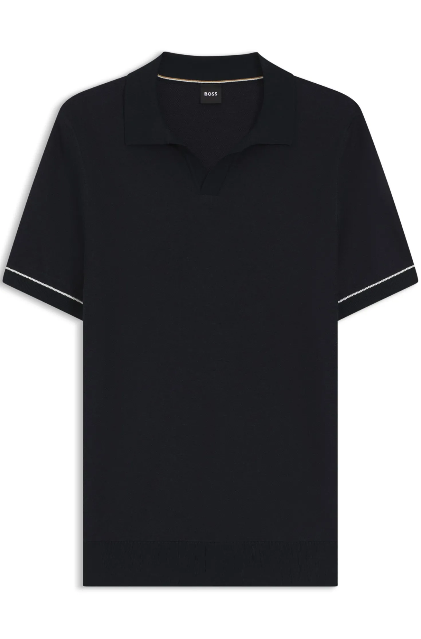 Strick-Poloshirt aus Baumwoll-Mix mit Querstreifen