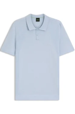 Strick-Poloshirt aus Baumwoll-Mix mit Bodymapping-Struktur