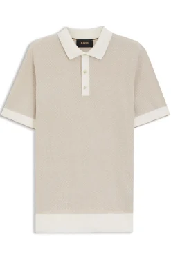 Strick-Poloshirt aus Seide und Baumwolle