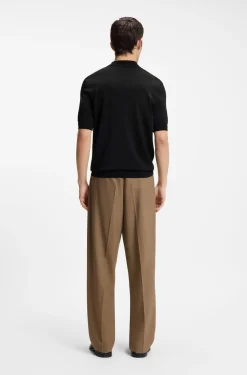 Strick-Poloshirt mit Reißverschluss am Kragen