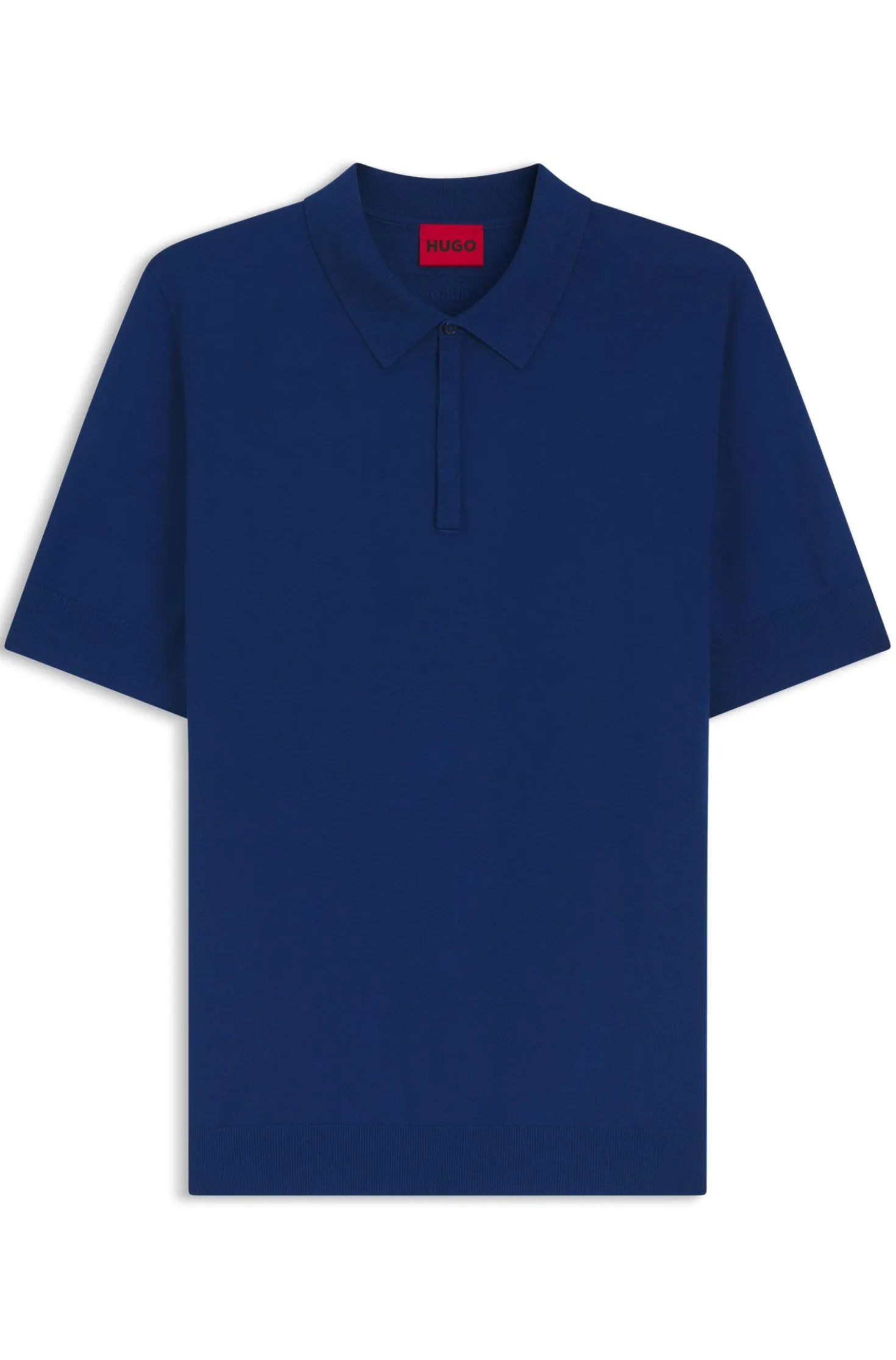 Strick-Poloshirt mit verdeckter Knopfleiste