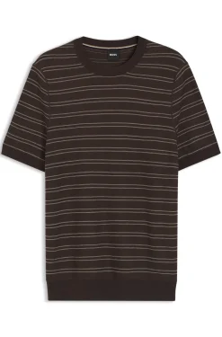 Strick-T-Shirt aus Baumwoll-Mix mit Querstreifen