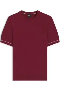 Strick-T-Shirt aus Baumwoll-Mix mit Querstreifen