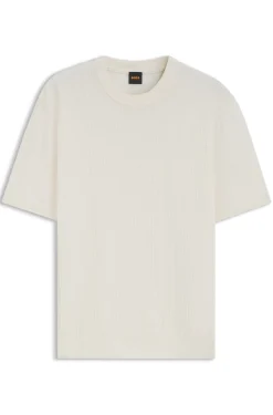 Strick-T-Shirt aus Leinen-Baumwoll-Mix