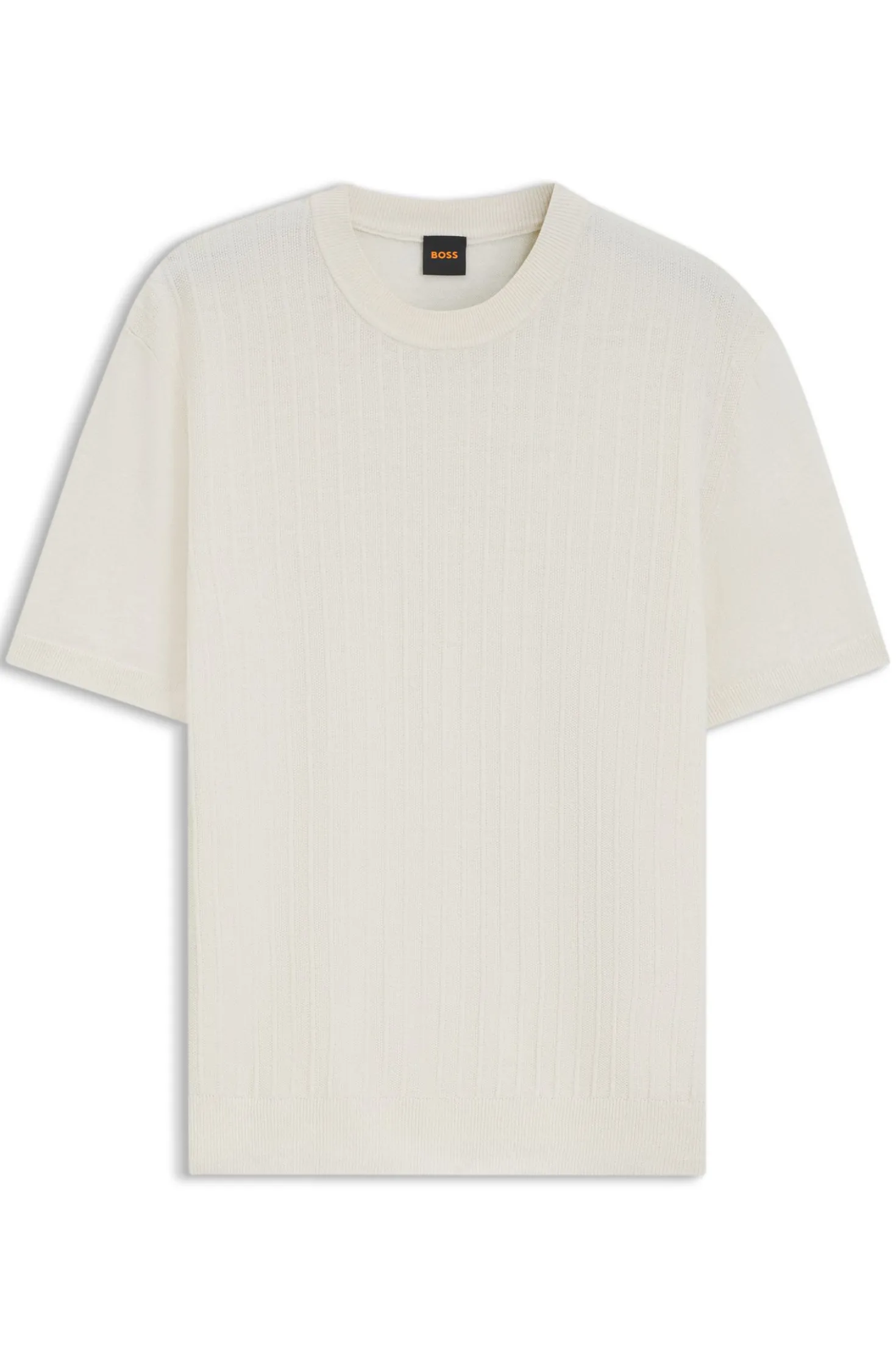 Strick-T-Shirt aus Leinen-Baumwoll-Mix
