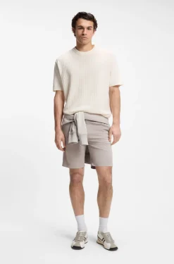 Strick-T-Shirt aus Leinen-Baumwoll-Mix